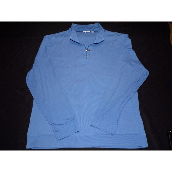 Calvin Klein Men's Blue 1/4 Zip Pullover Lightweight 100% Cotton Long Sleeve XXL - Picture 2 of 9